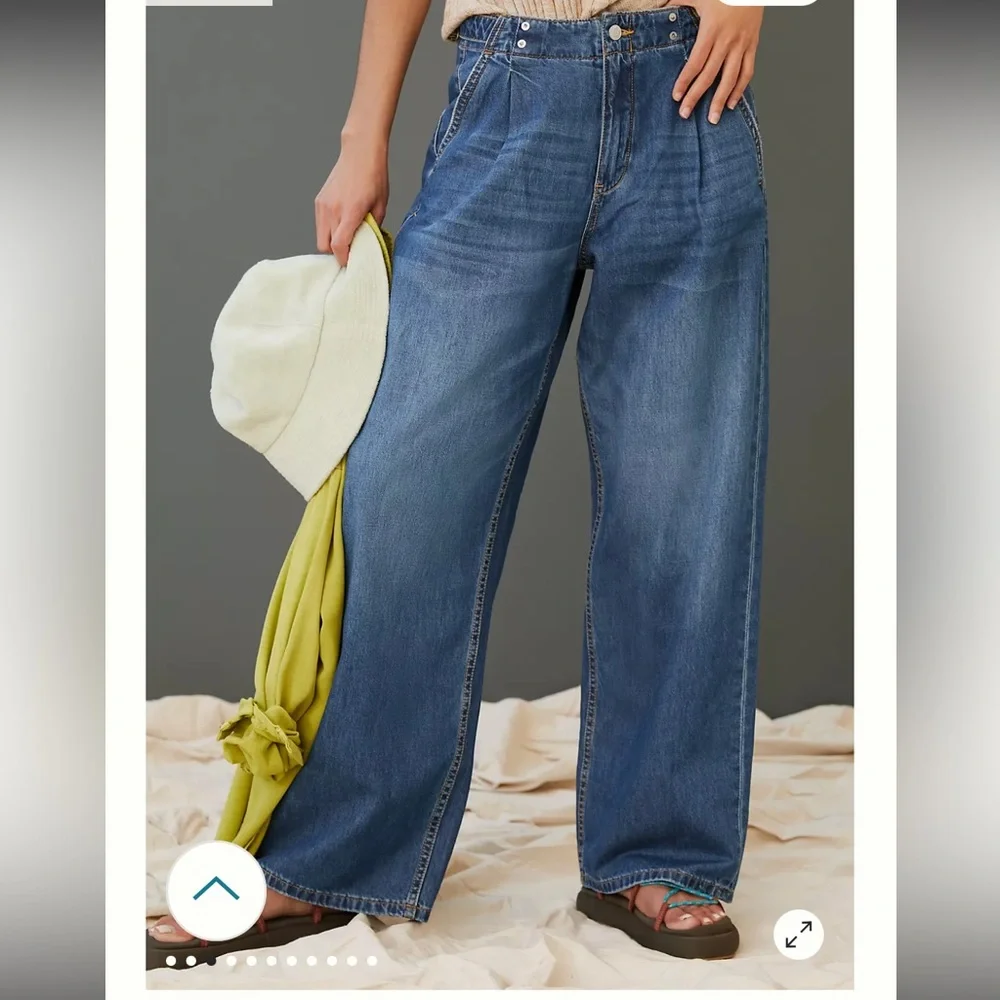 Pilcro The Pleated Baggy Jeans size 26P - Picture 1 of 13